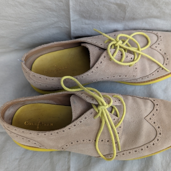 Cole Haan Tan+Yellow Oxfords (Women's 11) - Picture 2 of 3